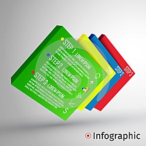 Abstract 3D digital illustration Infographic. Vector illustration can be used for workflow layout, diagram, number