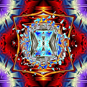 3d effect - geometric complementary colors fractal pattern