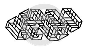 Abstract 3D Geometric Blocks - Interlocking Design Pattern, vector design Generative AI