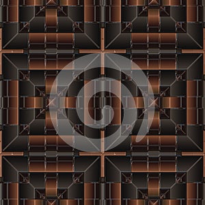 3d geometric copper color pattern