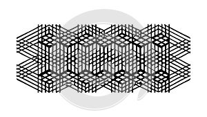 Abstract 3D Geometric Cube Pattern in Monochrome, vector design Generative AI