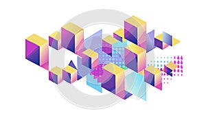 Abstract 3D Geometric Cubes Vector Icon for Tech Data Visualization, vector design Generative AI