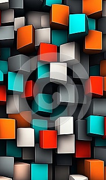 Abstract 3D Cubes Pattern Background