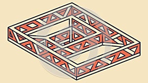 Abstract 3D Geometric Framework Structure Outline, vector design Generative AI