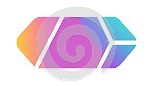 Abstract 3D Geometric Gradient Shape Element, vector design Generative AI