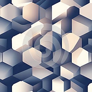 Abstract 3D geometric pattern of interlocking hexagons and rhombuses background