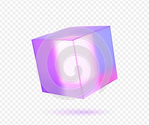 3d vector render glass cube set. photo