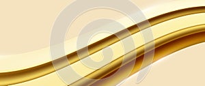 Abstract 3d golden wavy lines shape. Luxury background.Website, banner and brochure background. Vector illustration photo