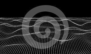 Abstract 3d grid technology background. Futuristic technology network  wireframe