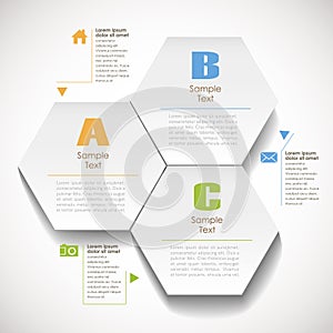 Abstract 3d hexagonal paper infographic photo