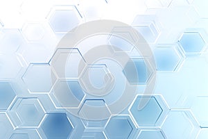 abstract 3D hexagons modern blue background