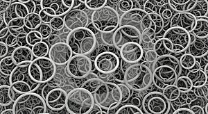 Abstract 3D Interlocking Rings Monochrome Texture