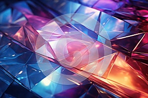 Abstract 3d luxury premium background, colorful crystal pieces golden accent, lighting effect