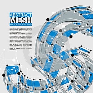 Abstract 3d mesh vector background, clear eps 8.
