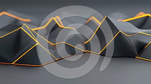 Abstract 3D Model of a Mountain Range