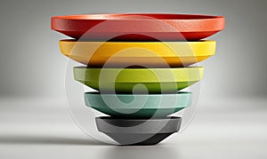 Colorful Layered Funnel Chart for Business Processes
