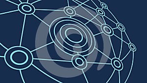 Abstract 3D Network Sphere, vector design Generative AI