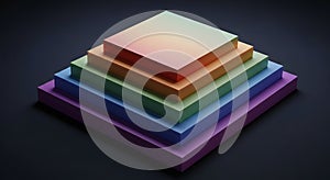 Abstract Gradient Steps: Colorful Layered Pyramid Structure