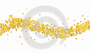 Abstract 3d rendering of chaotic particles Background of pyramids in empty space