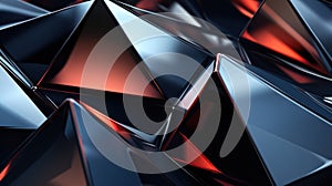 Abstract 3D rendering of chaotic pyramids. Futuristic background. Generative AI