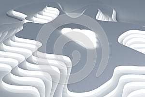 Abstract 3d rendering cloud illustrarion on backdrop. Design concept