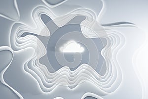 Abstract 3d rendering cloud illustrarion on white background.