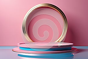 abstract 3d rendering of empty modern background. empty space for product display. 3d rendering of empty round podium with