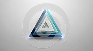 Abstract 3D Layered Triangles with Blue and Teal Gradient