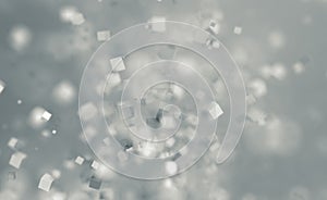 Abstract 3D Rendering of Flying Cubes.