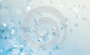 Abstract 3D Rendering of Flying Cubes.