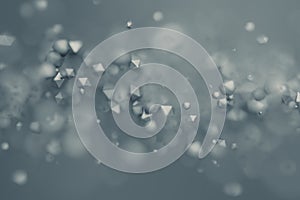 Abstract 3D Rendering of Flying Polygonal Spheres