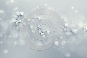 Abstract 3D Rendering of Flying Polygonal Spheres