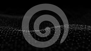 Abstract 3d rendering futuristic dots and lines. computer geometric digital connection structure. Futuristic black abstract grid.