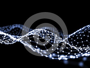 Abstract 3d rendering futuristic dots and lines. computer geometric digital connection structure. Plexus with particles
