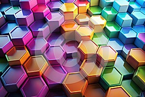 Abstract Hexagons Background 3D Rendering photo