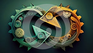 DevOps Infinity Loop with Interlocking Gears