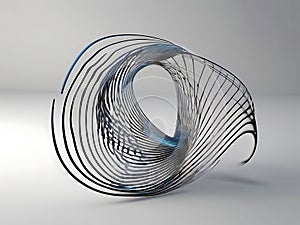 Abstract 3D Rendering of Lissajous Figure Oscillating realistic
