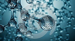 Abstract 3D Rendering of Molecular Structure with Bubbles molecule science