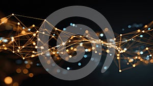 Abstract Network Connection on Dark Background