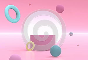 Abstract 3d rendering of podium for cosmetics, perfume, products presentation