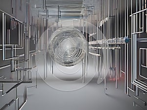 Abstract 3D Rendering of Quantum Encryption Algorithms Protecting