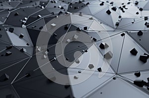 Abstract 3d rendering of surface with chaotic