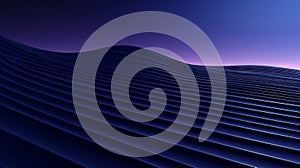 Abstract 3d rendering of wavy surface. Computer generated background. Generative AI