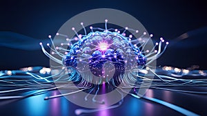 An abstract 3D representation of neural networks and artificial intelligence