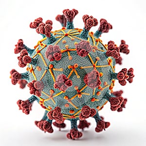 Abstract virus structure isolated on white background