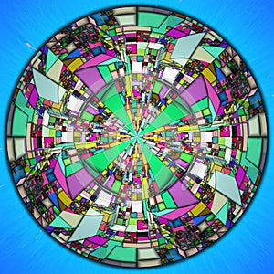 3d round colorful geometric pattern