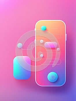 abstract 3d smartphone technology concept