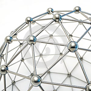 Abstract 3D sphere network isolated on white background