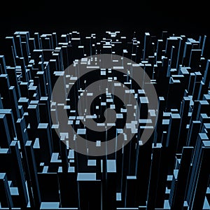 Abstract 3d square pixel geometric background or cube pattern