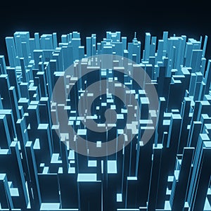 Abstract 3d square pixel geometric background or cube pattern